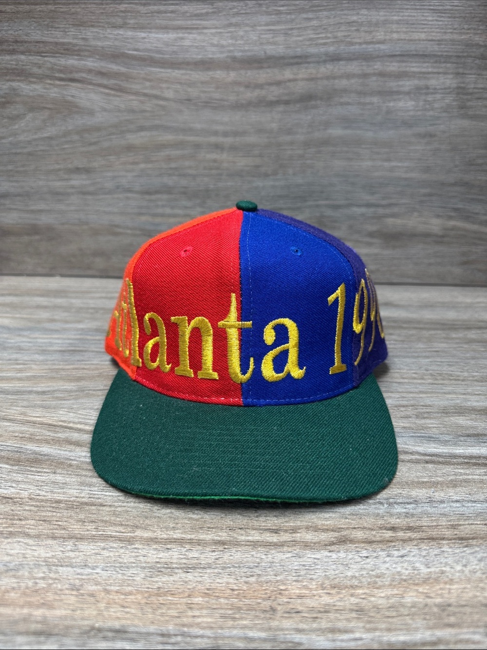 Vintage Olympic 1996 Colorblock "Atlanta" Embroidered Snapback Hat